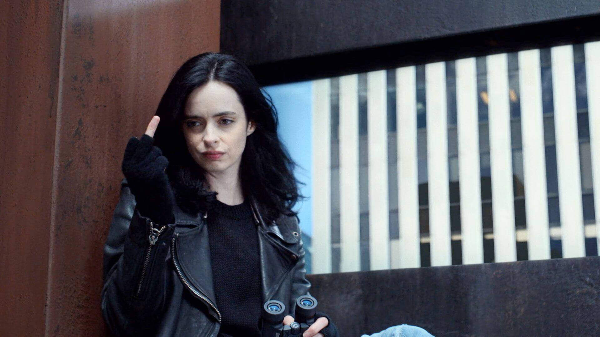 Jessica Jones, black leather jacket, rusted metal wall, Full HD Desktop Wallpaper