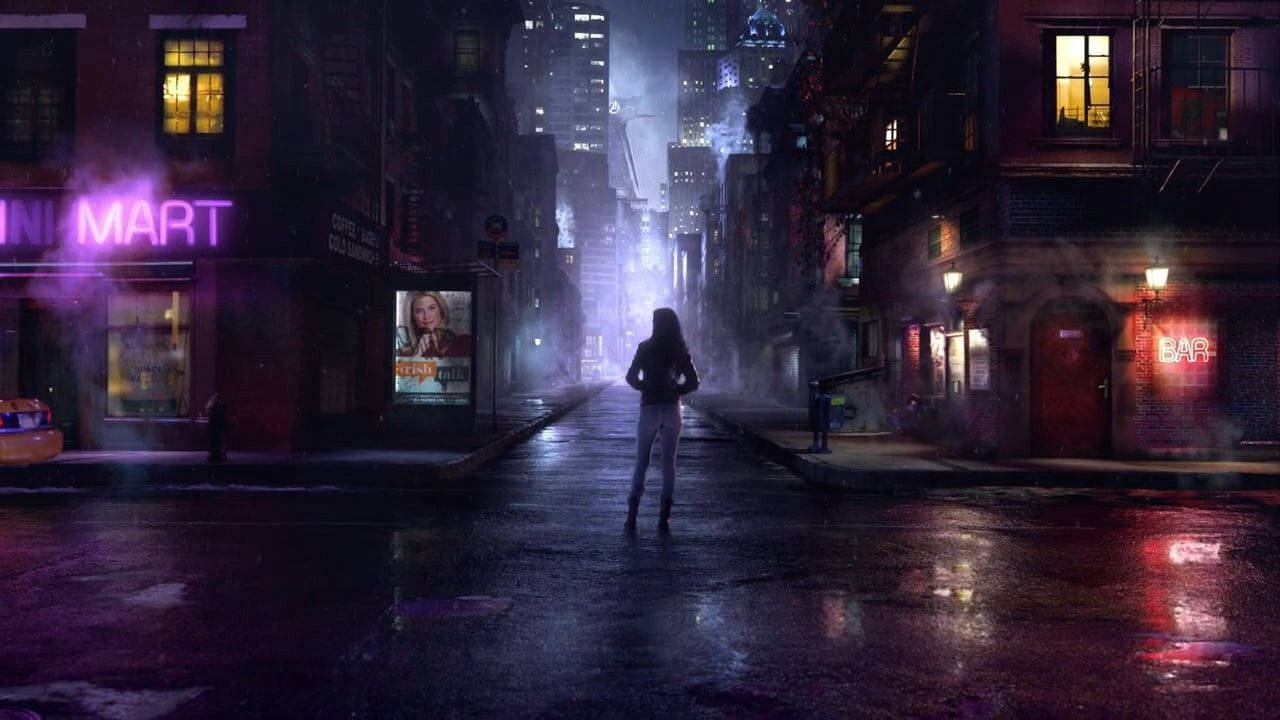 Jessica Jones, neon glow, misty urban alleyway, HD Desktop Wallpaper