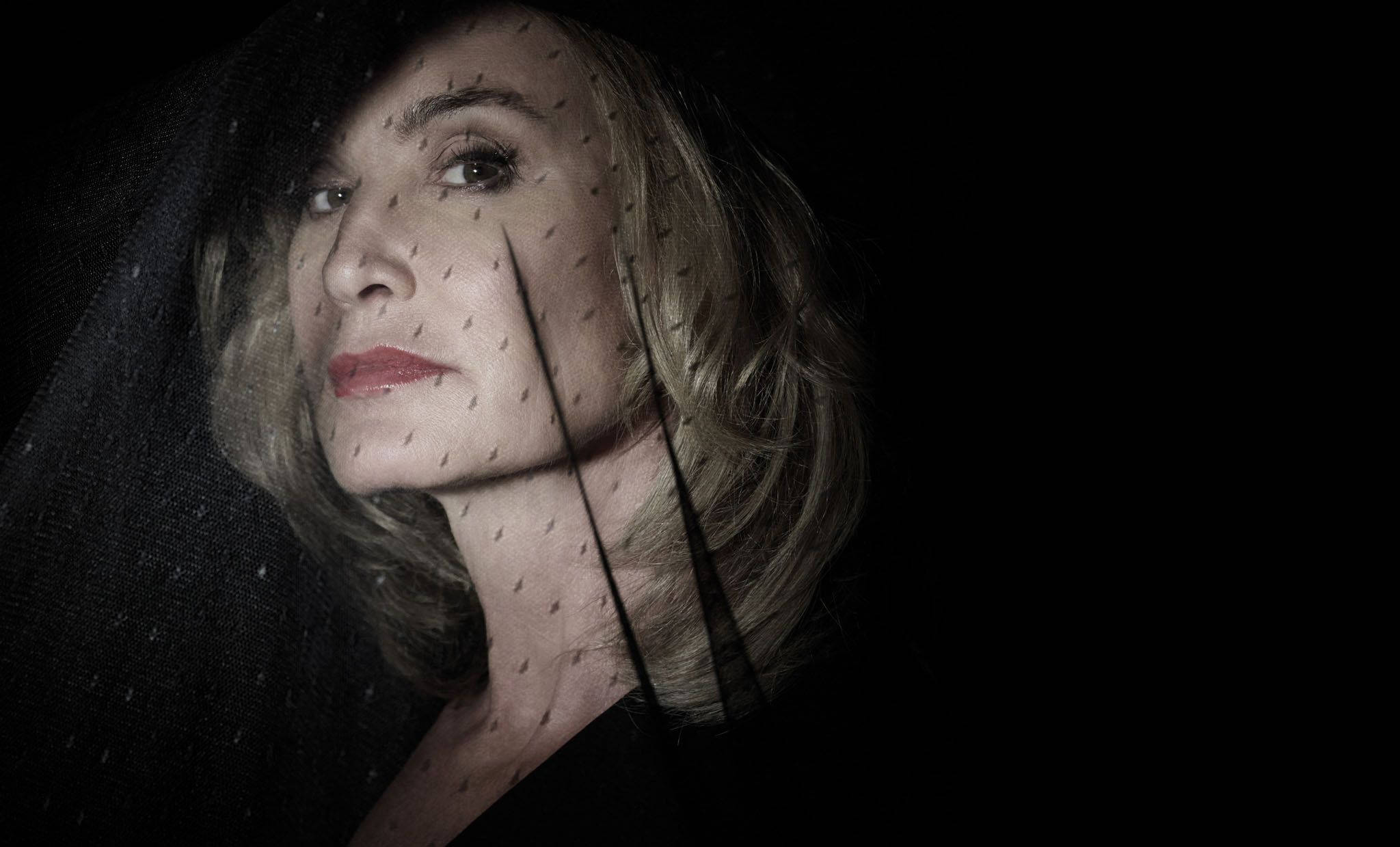 Jessica Lange, blonde hair, red lips, Full HD Desktop Wallpaper