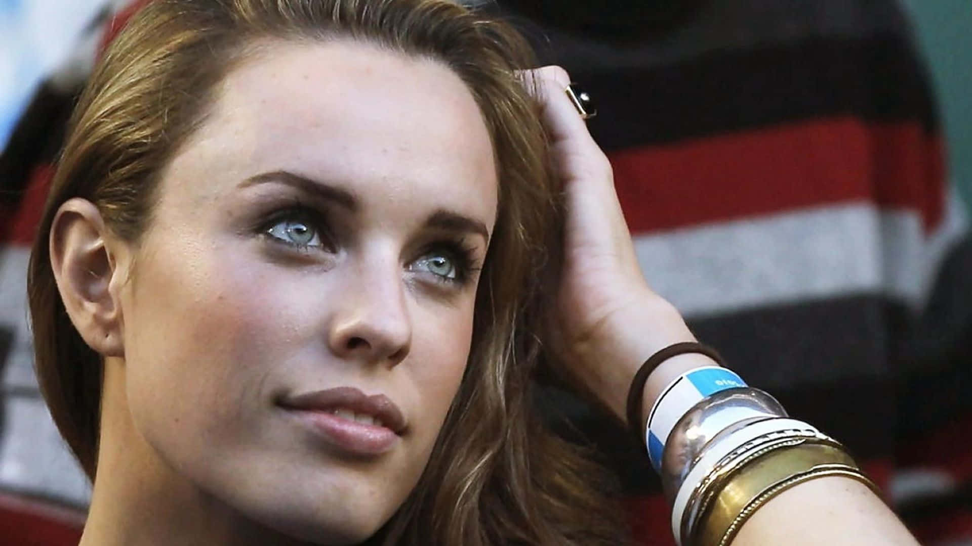 Jessica McNamee, blue eyes, brown hair, Full HD Desktop Wallpaper