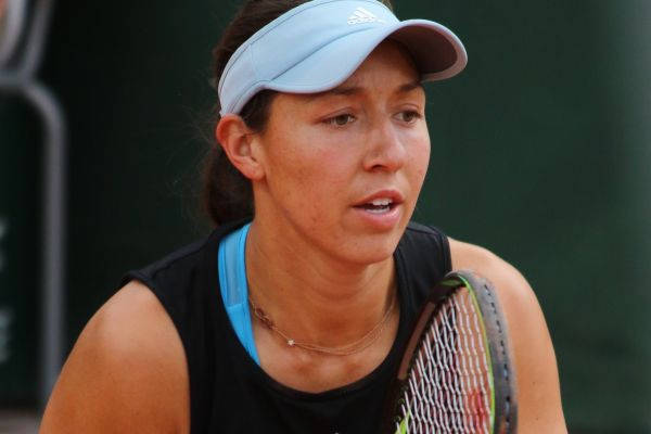 Jessica Pegula, light blue visor, black top, SD Desktop Wallpaper