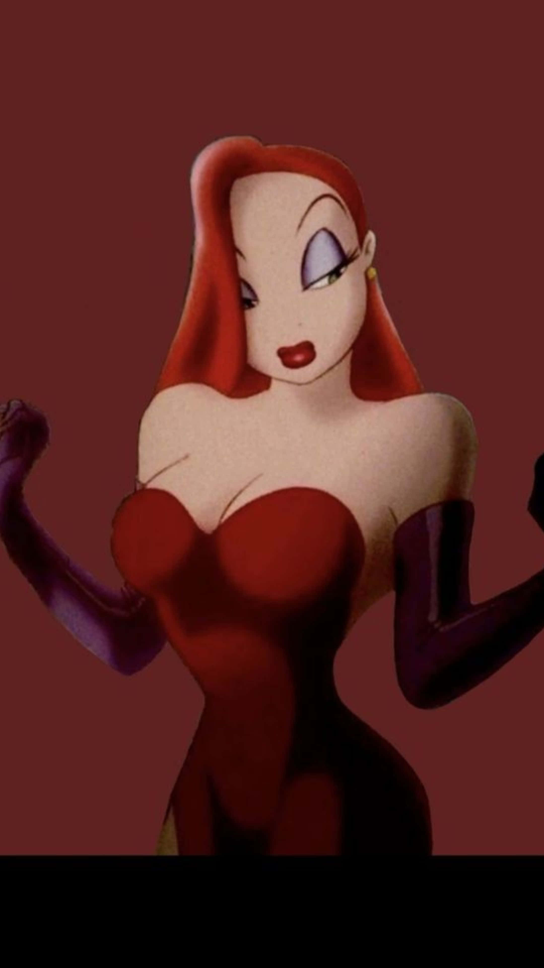 Jessica Rabbit, red dress, red hair, 4K Phone Wallpaper