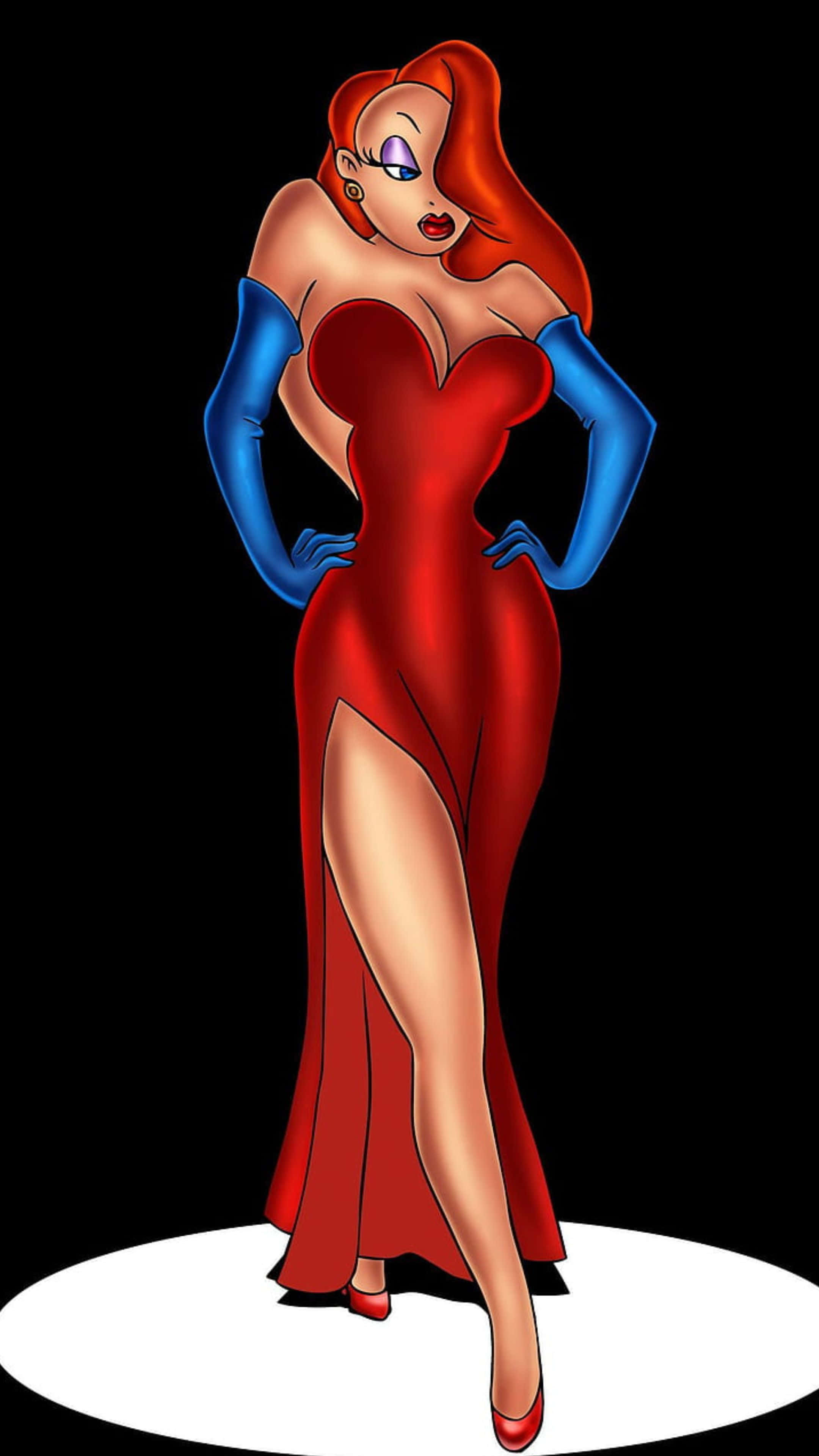 Jessica Rabbit, red dress, red gown, 4K Phone Wallpaper