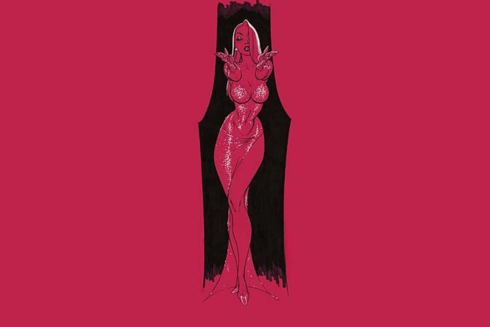 Jessica Rabbit, iconic pose, pink woman, HD Desktop Wallpaper