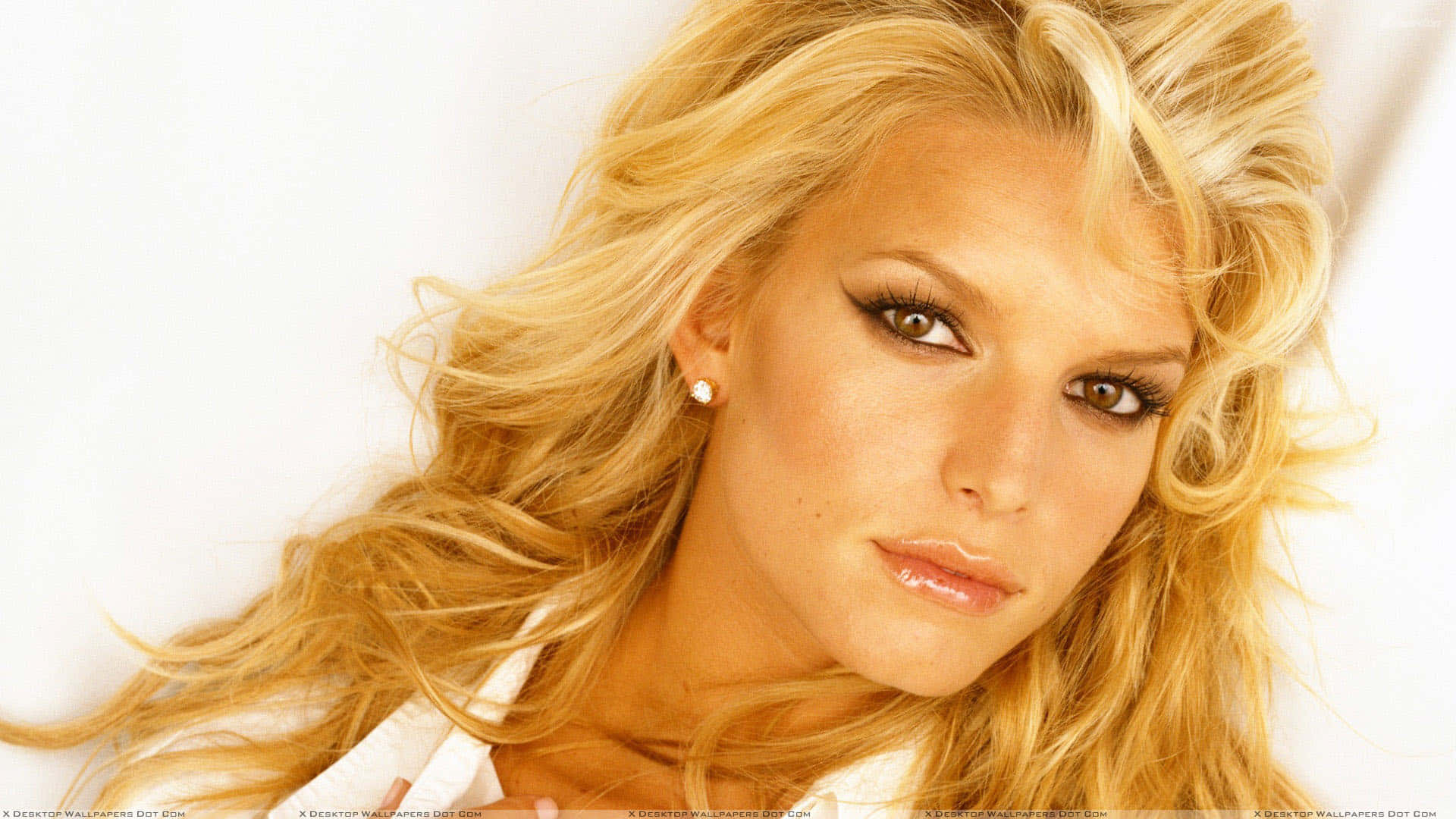 Jessica Simpson, blonde woman, wavy hair, Full HD Desktop Wallpaper