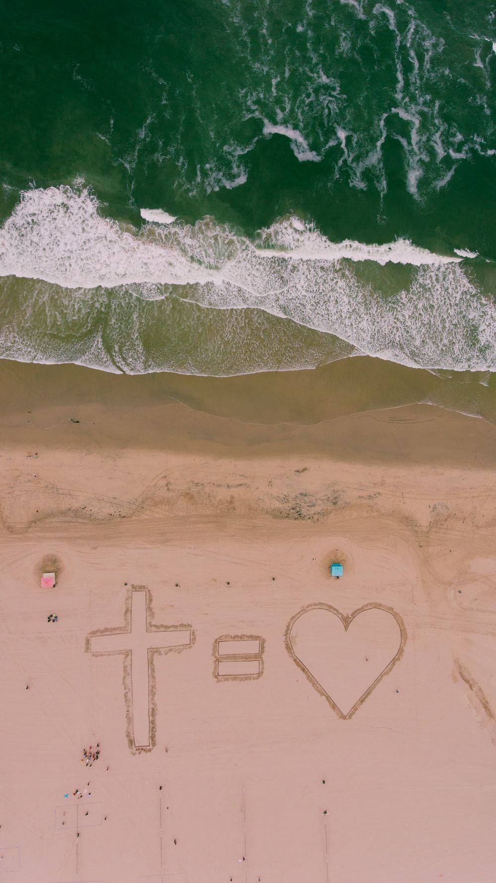 beach, cross, heart, HD Phone Wallpaper