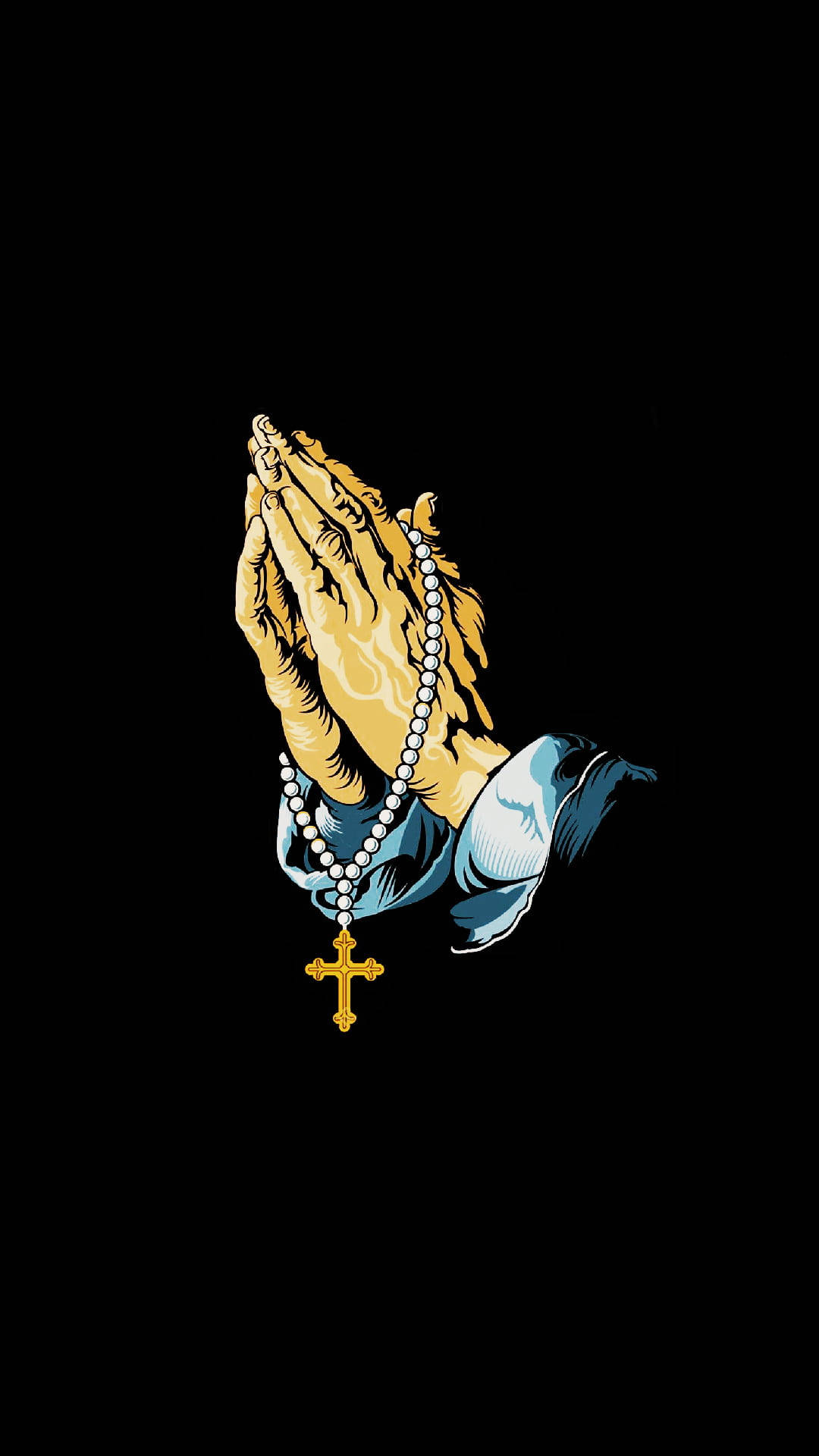 praying hands, Jesus Aesthetic, rosary, Full HD Phone Wallpaper