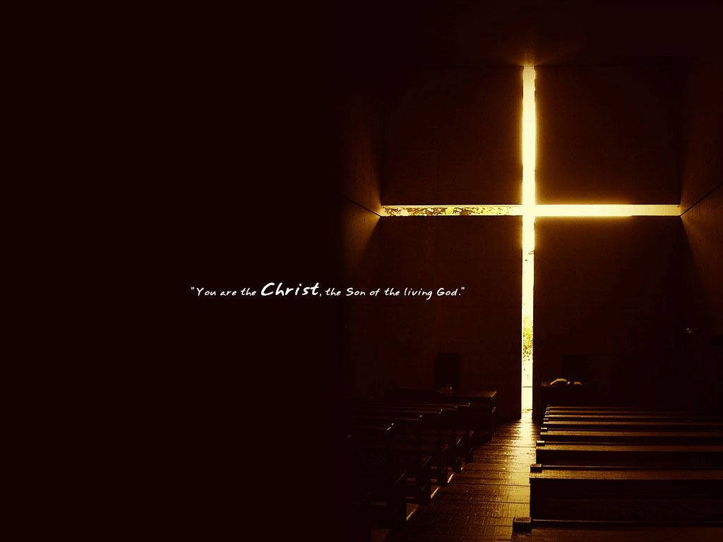 church interior, glowing cross, minimalist church, SD Desktop Wallpaper