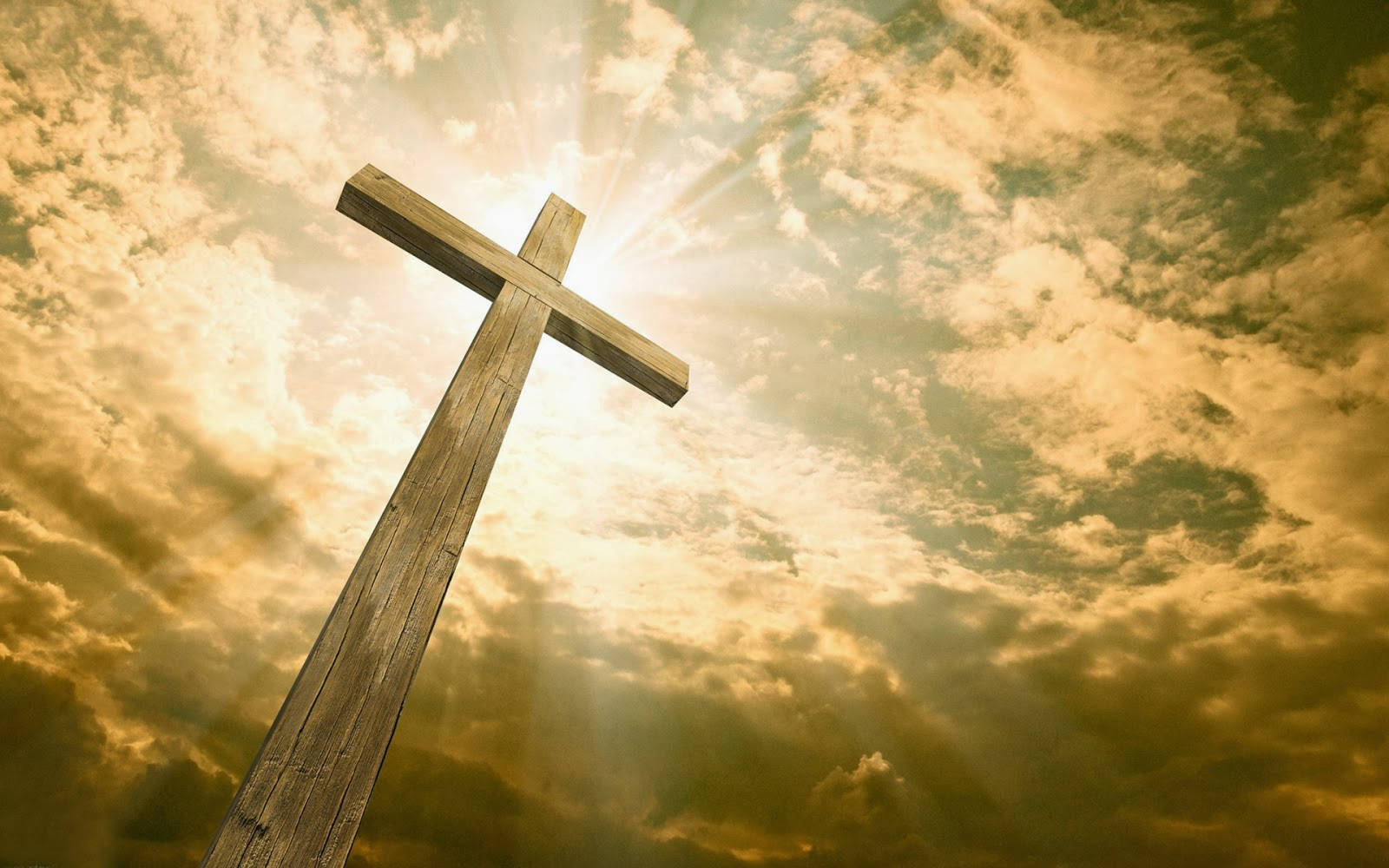 cross of the christian god, wooden cross, dramatic sky, HD Desktop Wallpaper