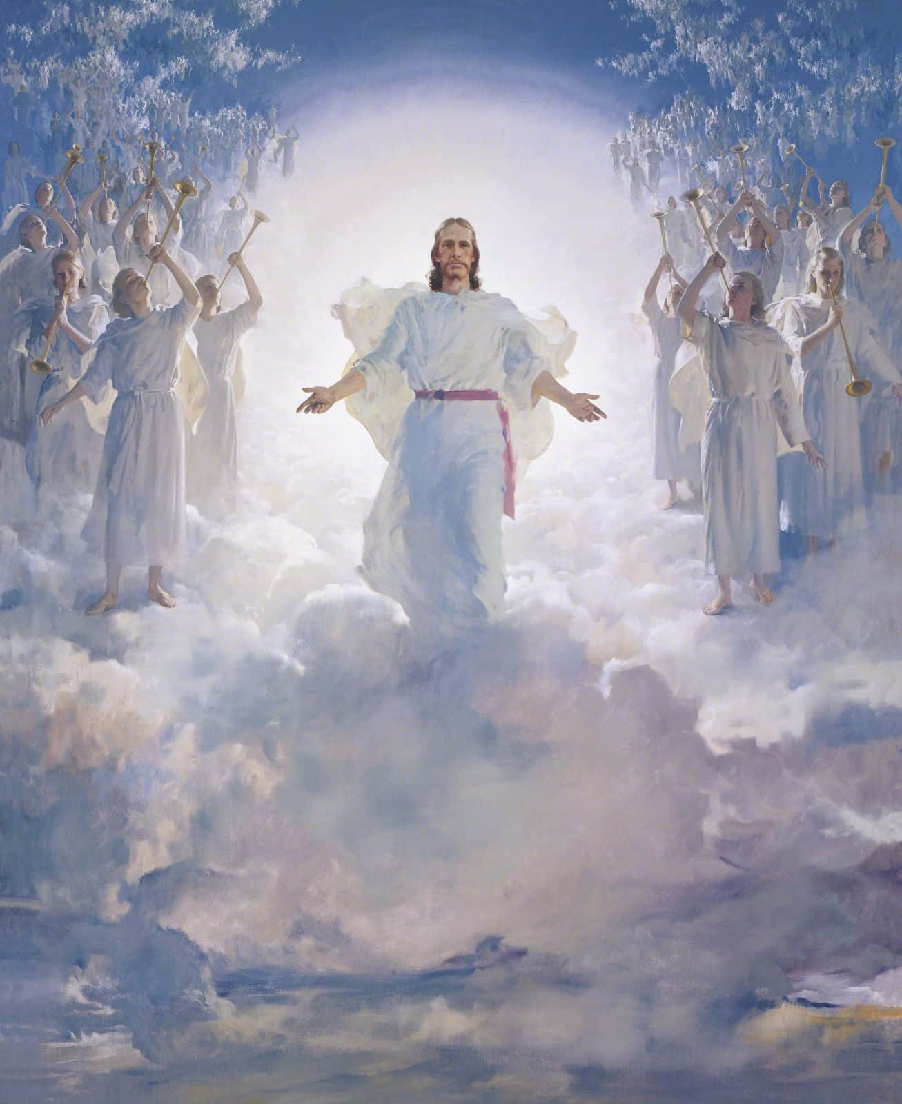 Jesus Christ, heaven, angels, HD Phone Wallpaper