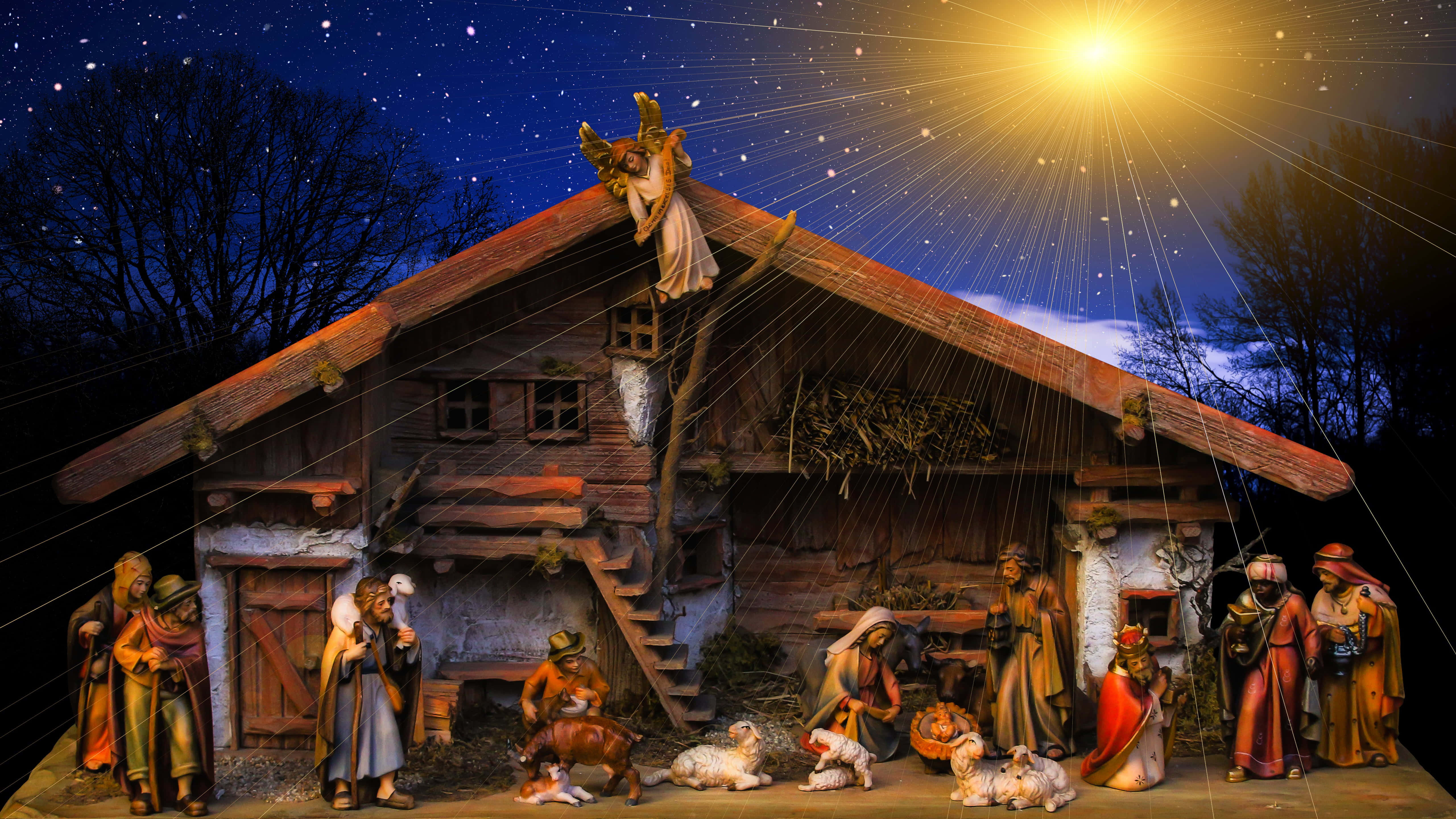 Jesus, Christmas, nativity scene, 5K Desktop Wallpaper
