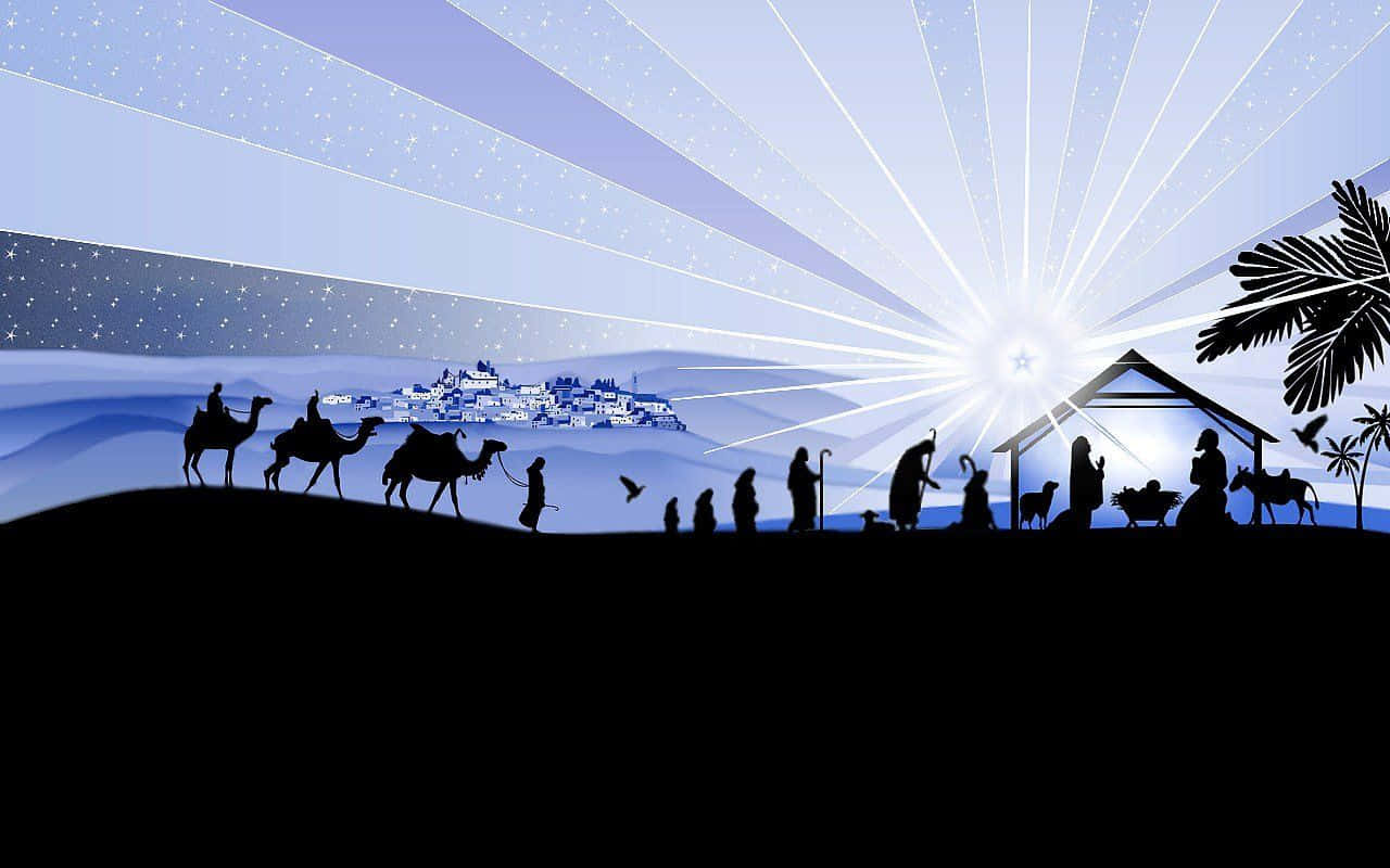 Jesus Christmas, nativity scene, three wise men, HD Desktop Wallpaper