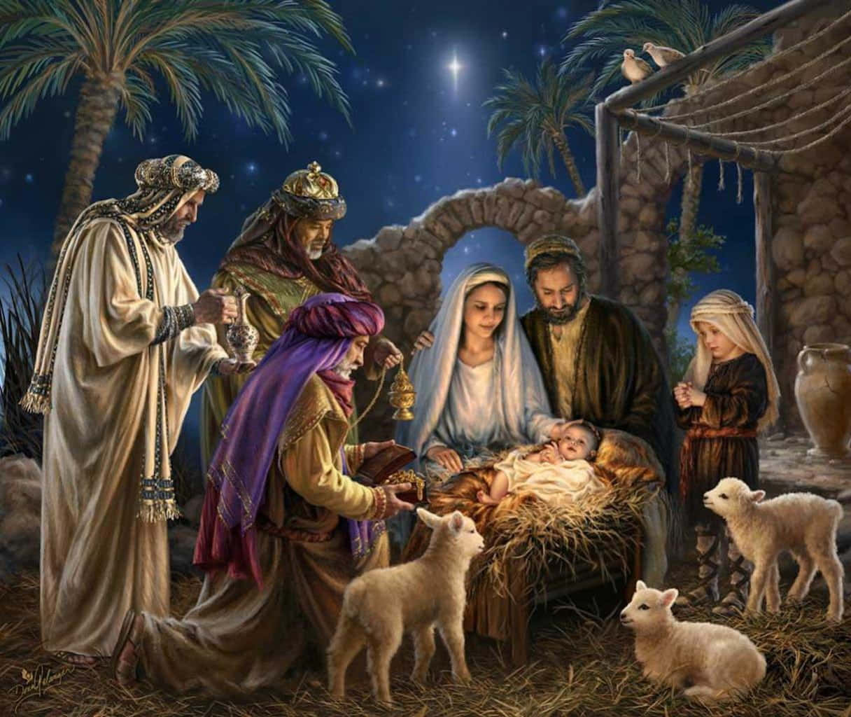 Jesus, Christmas, nativity scene, SD Desktop Wallpaper