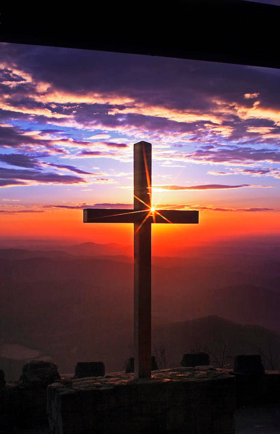 Jesus Cross, purple, orange, HD Phone Wallpaper