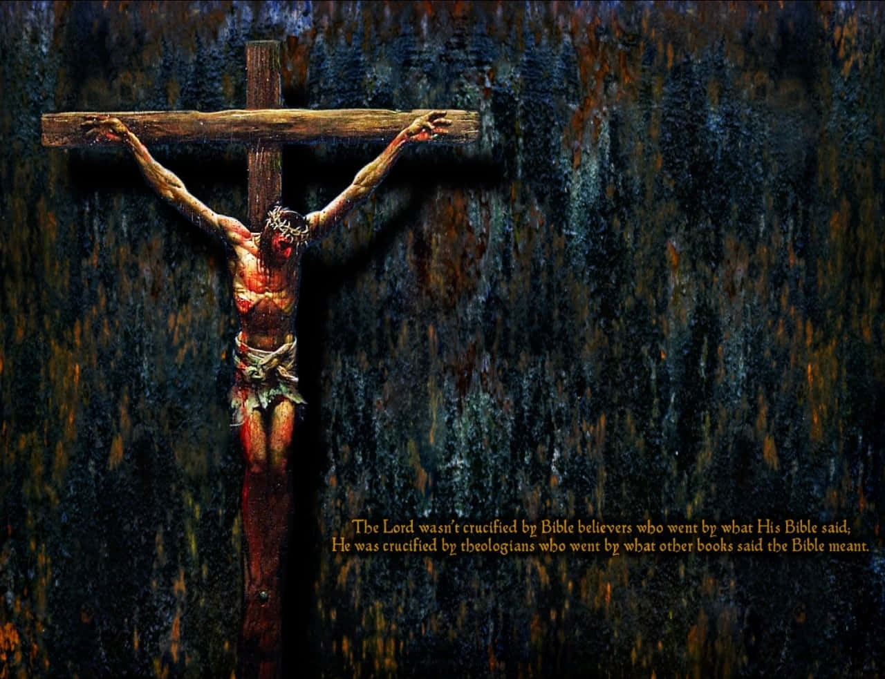 Jesus Crucifixion, wooden cross, dark textured background, HD Desktop Wallpaper