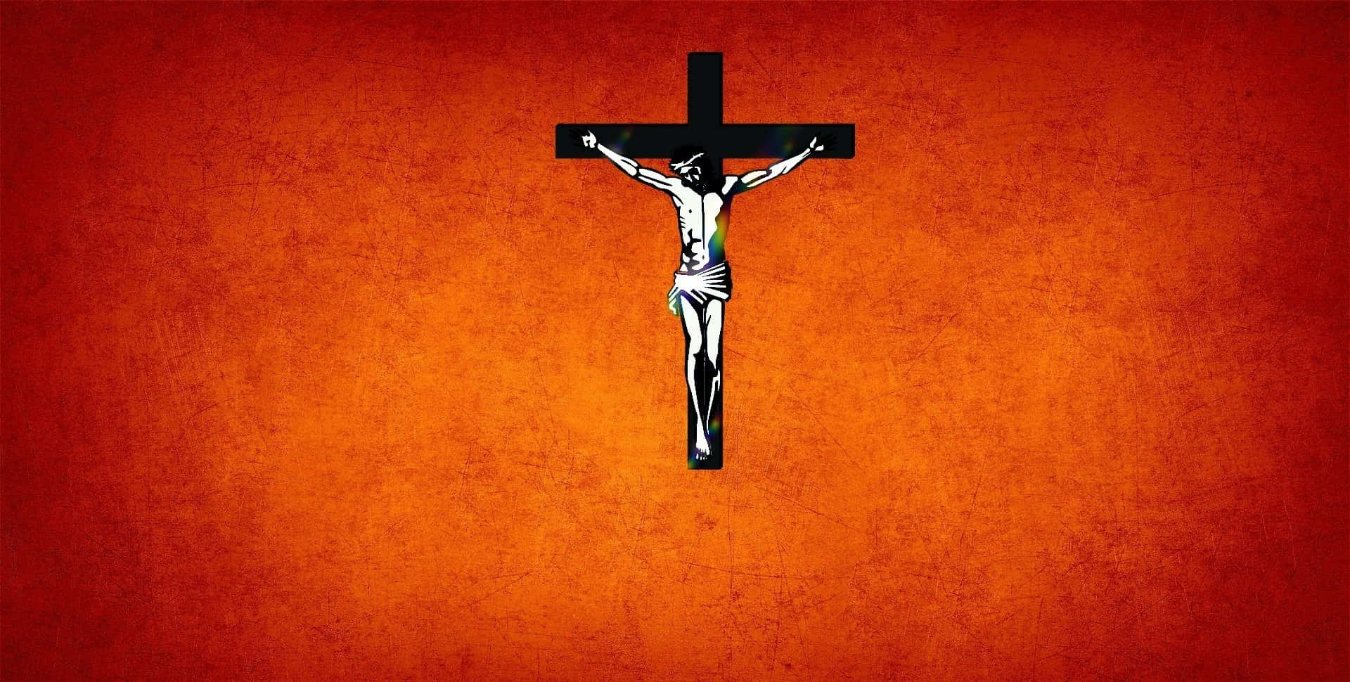 Jesus Crucifixion, black crucifix, white figure of Jesus, Full HD Desktop Wallpaper