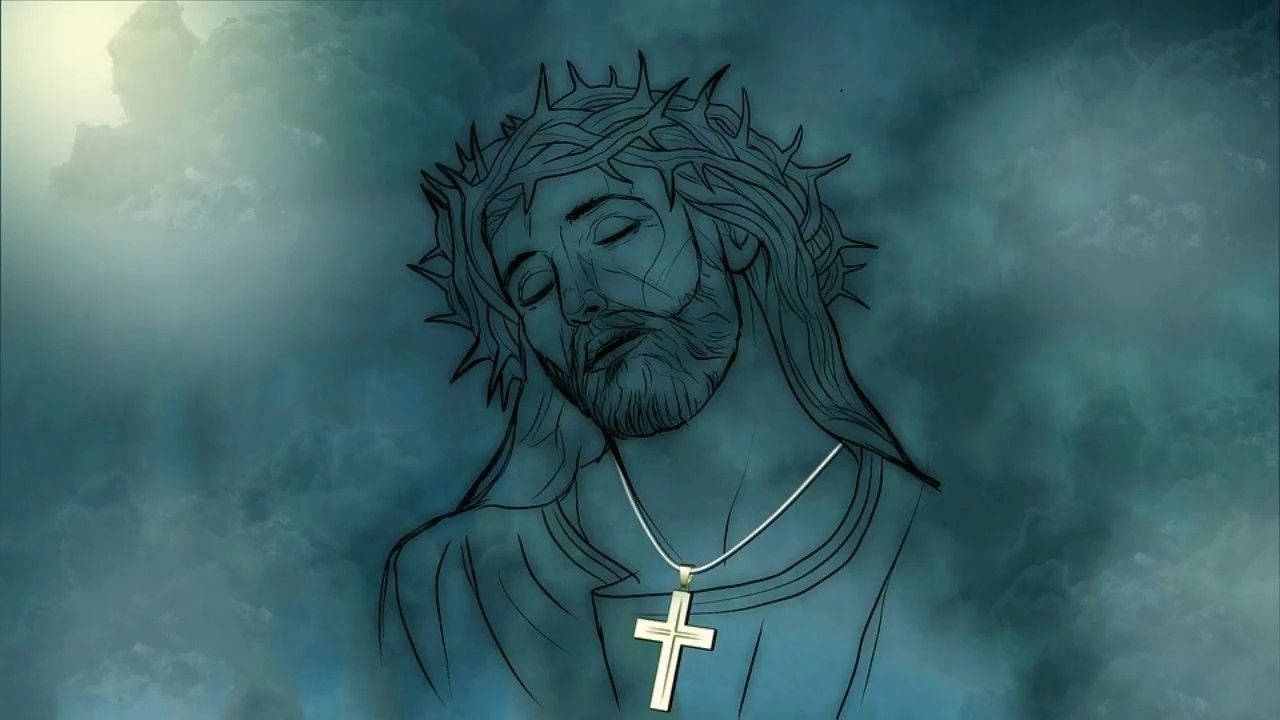 Jesus, crown of thorns, cross necklace, HD Desktop Wallpaper