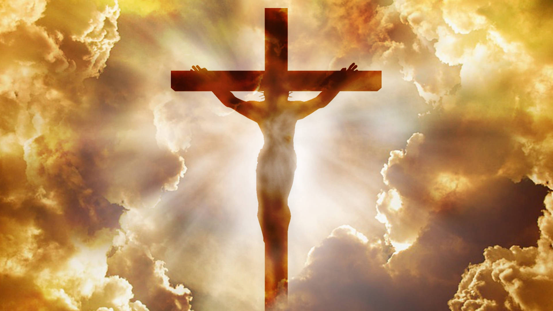 Silhouette, Jesus, cross, Full HD Desktop Wallpaper