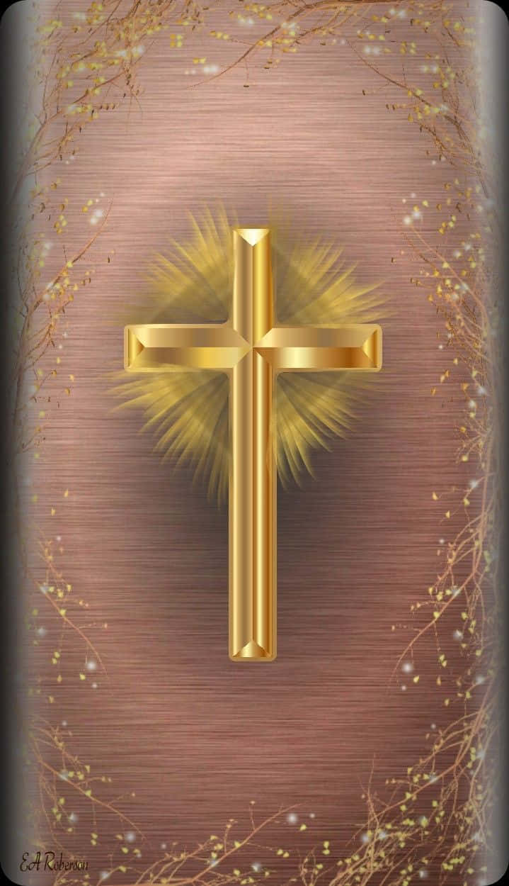 Jesus, iPhone, golden cross, SD Phone Wallpaper