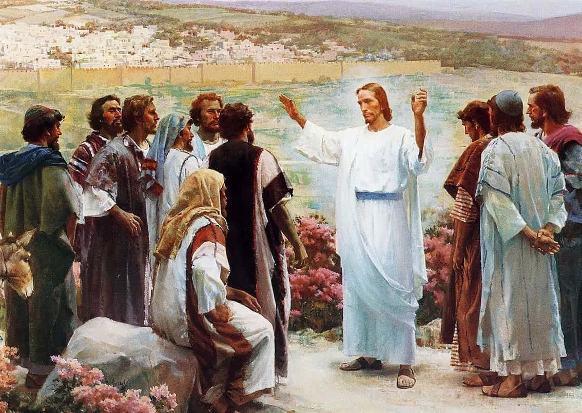 Jesus, Disciples, white robe, SD Desktop Wallpaper