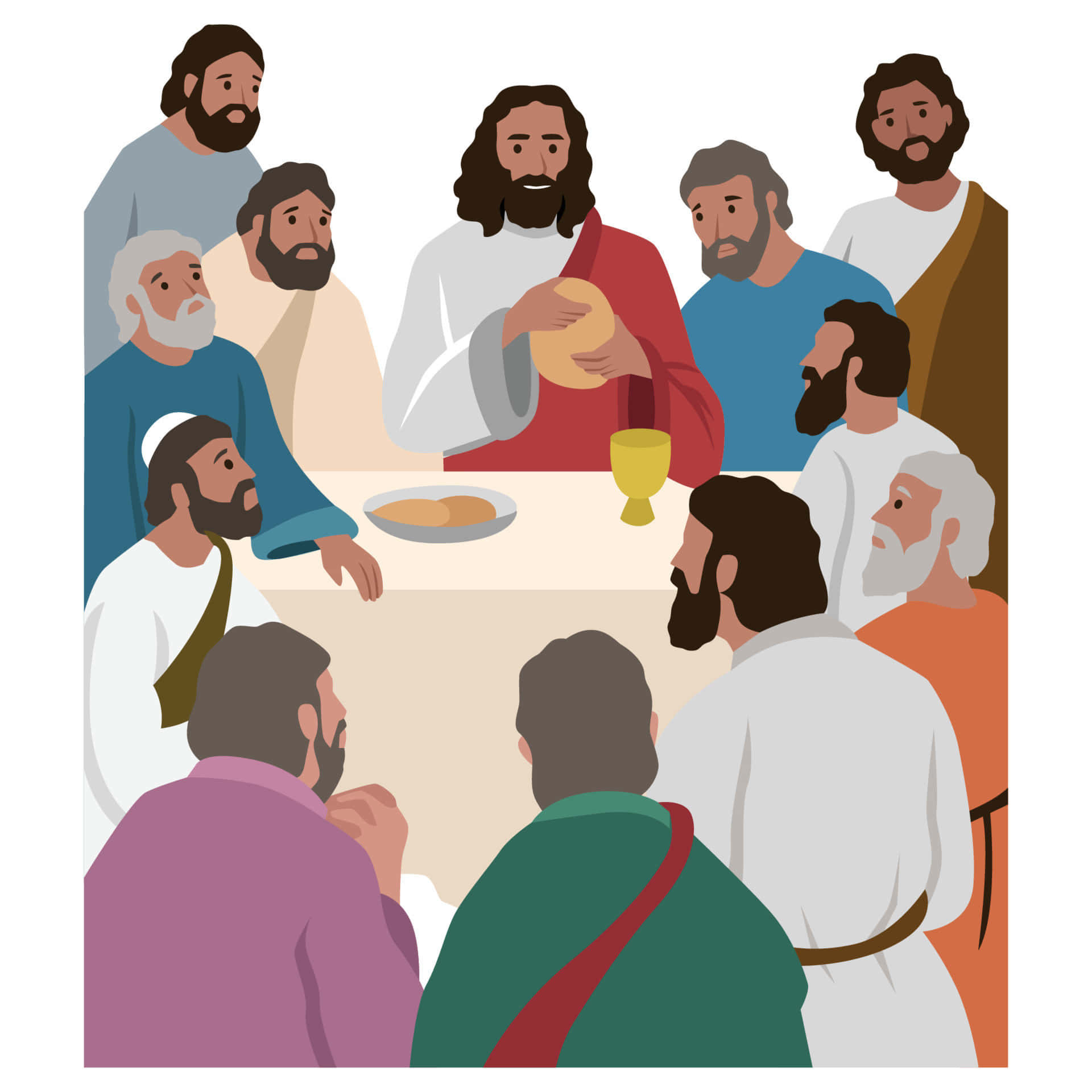 Jesus, disciples, table, Full HD Desktop Wallpaper