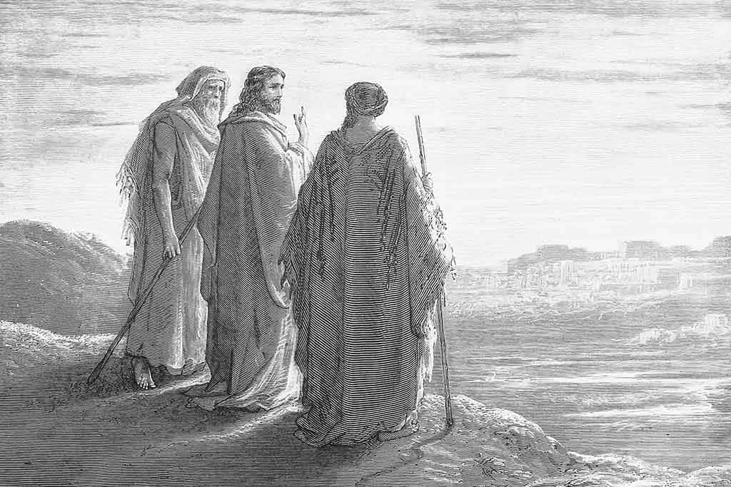 Jesus Disciples, robed figures, rocky shore, SD Desktop Wallpaper