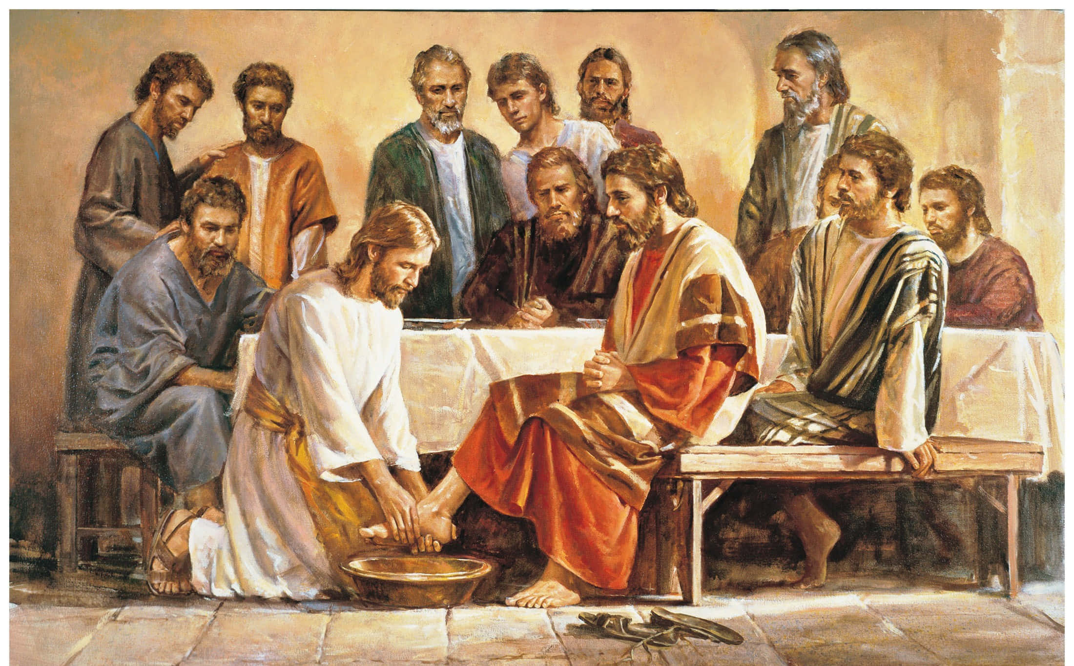 Jesus, Disciples, stone table, Full HD Desktop Wallpaper