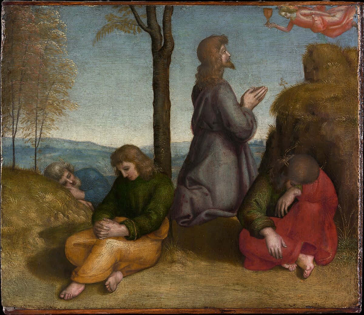Jesus, praying, pastoral landscape, SD Desktop Wallpaper
