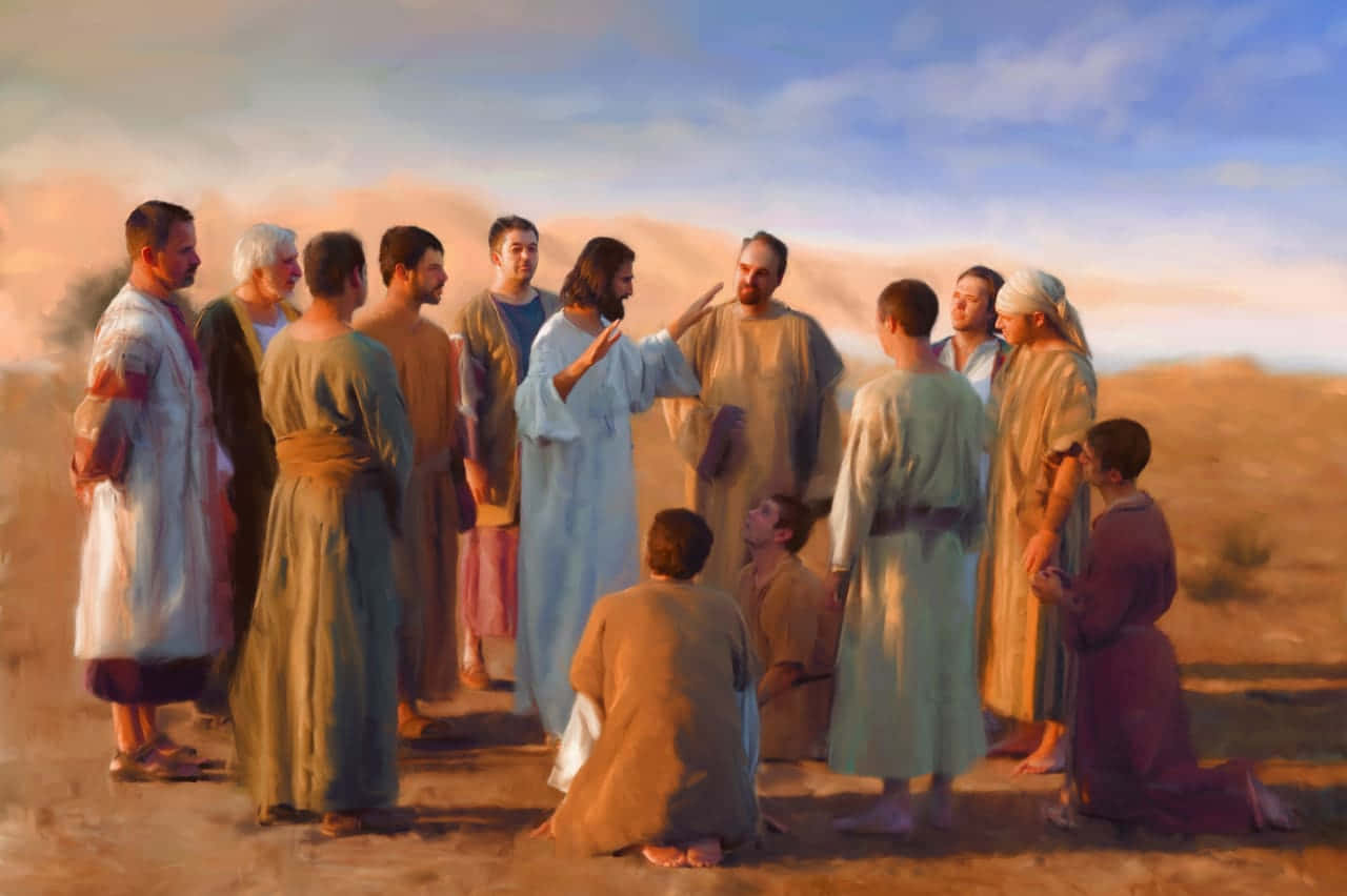 Jesus Disciples, ancient robes, desert landscape, HD Desktop Wallpaper
