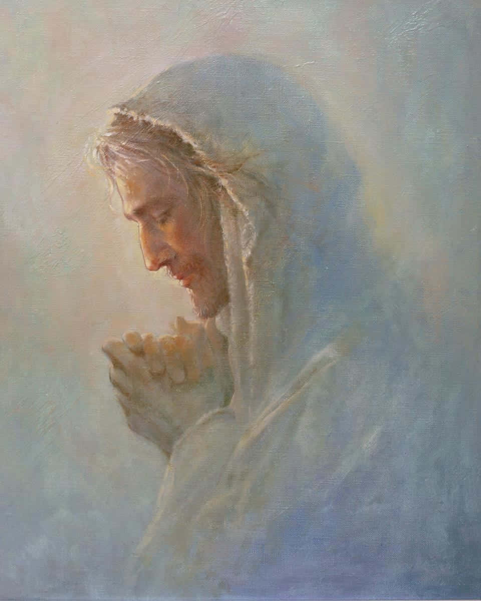 Jesus, robed figure, prayer, SD Phone Wallpaper