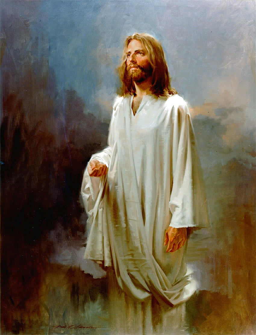 Jesus Is King, white robes, divine light, SD Phone Wallpaper