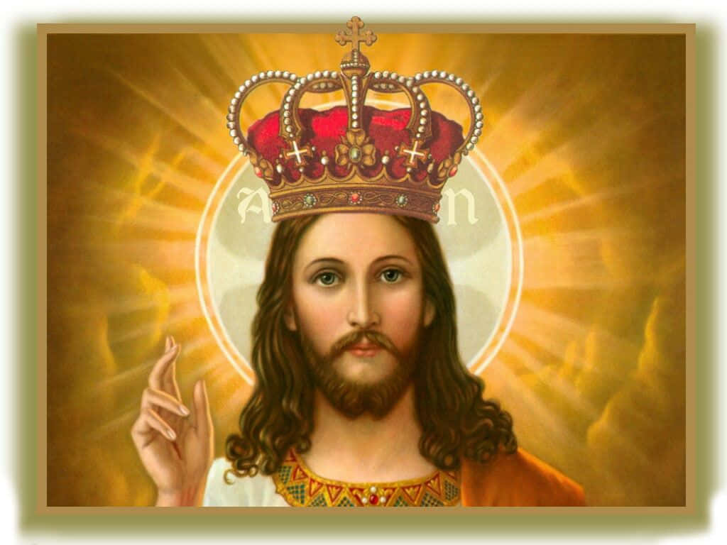 Jesus Is King, jeweled crown, radiant halo, SD Desktop Wallpaper