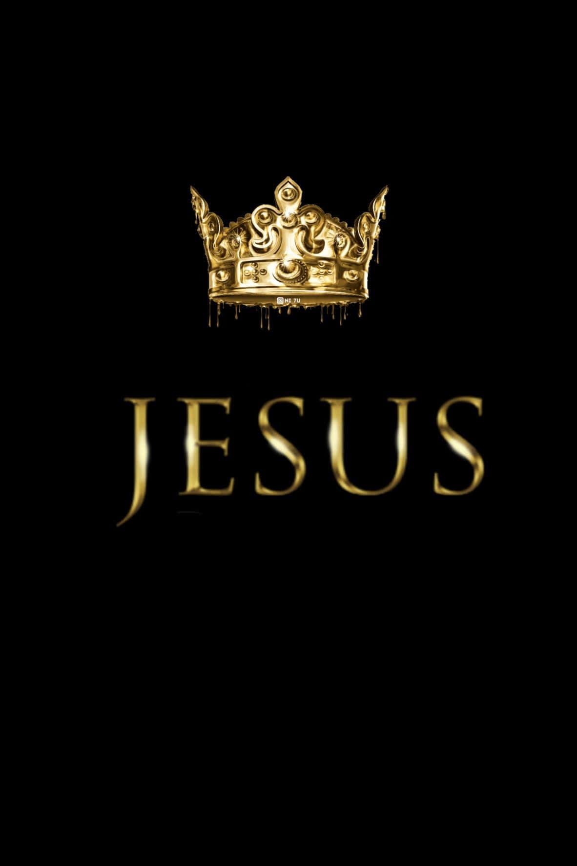 Jesus Is King, golden crown, dripping metallic details, HD Phone Wallpaper