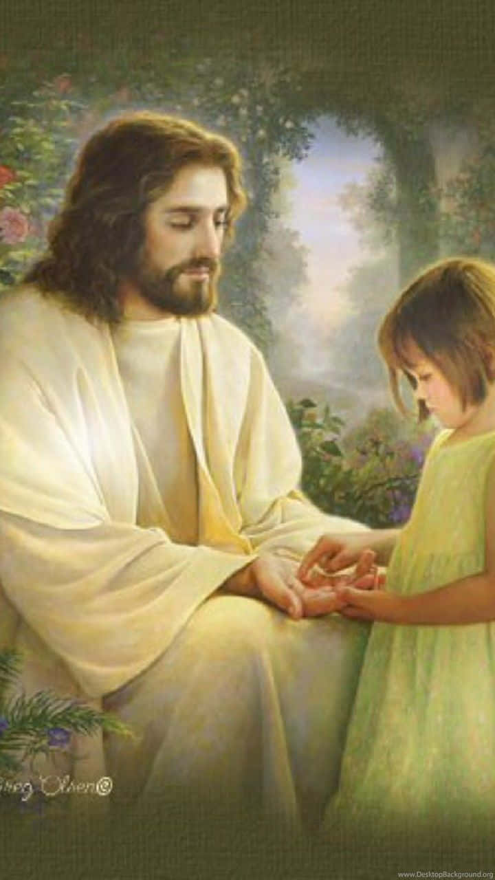 Jesus Is King, young girl, serene garden, HD Phone Wallpaper