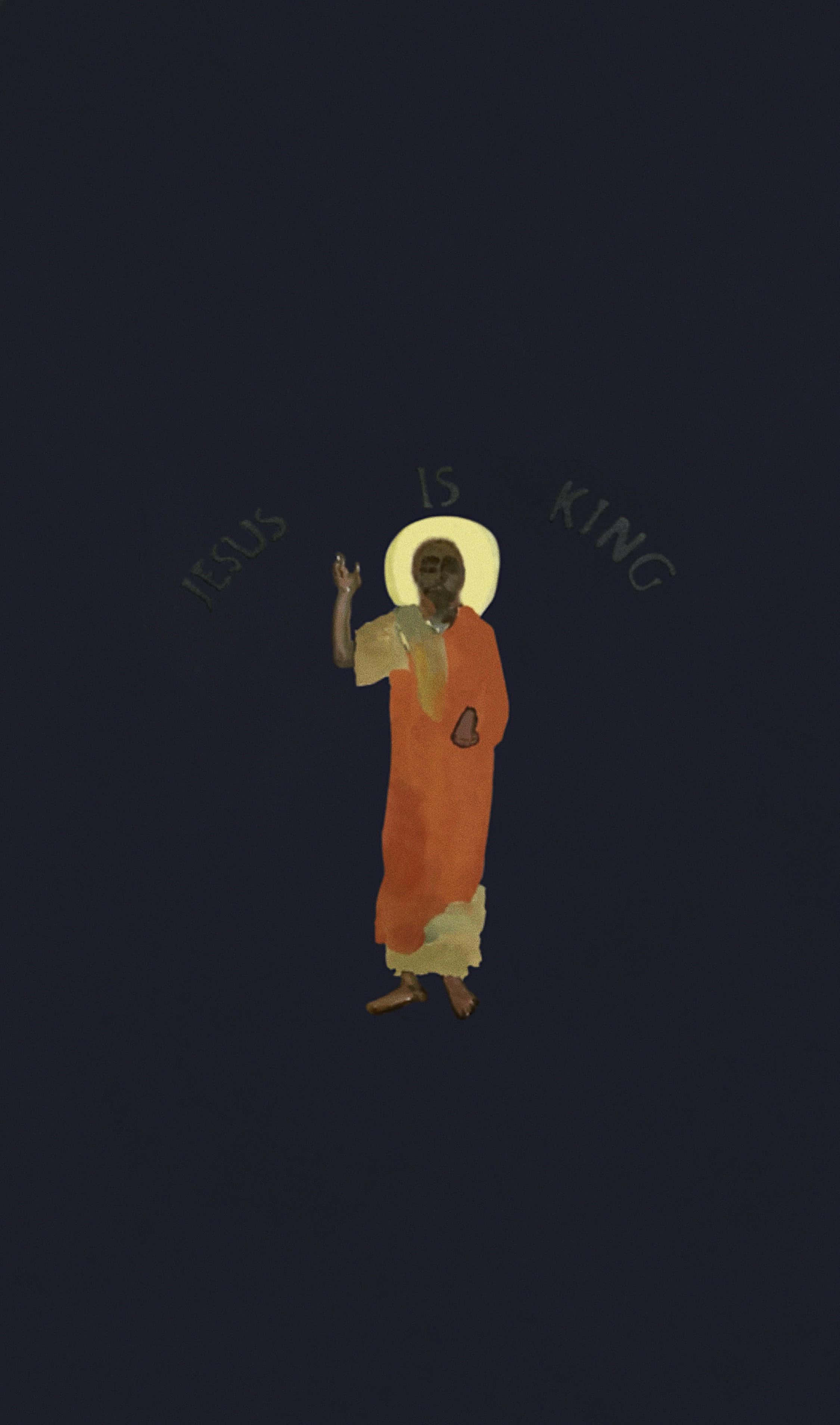 Jesus Is King, orange robes, halo, 2K Phone Wallpaper