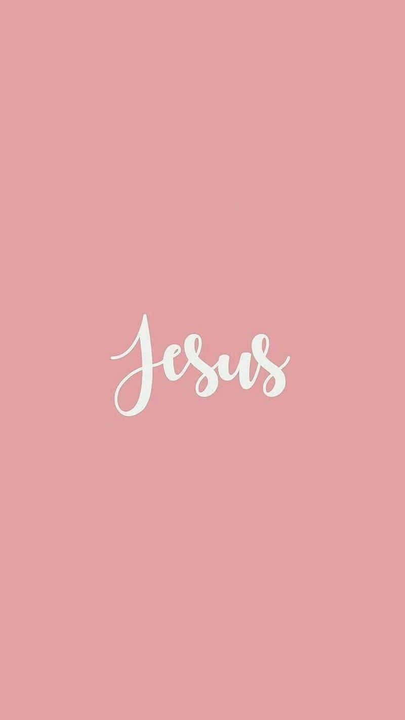 Jesus Is King, white cursive script, soft pink background, HD Phone Wallpaper