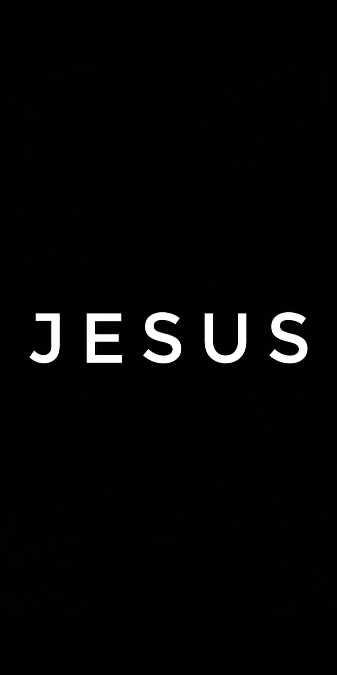 Jesus, black background, white text, Full HD Phone Wallpaper