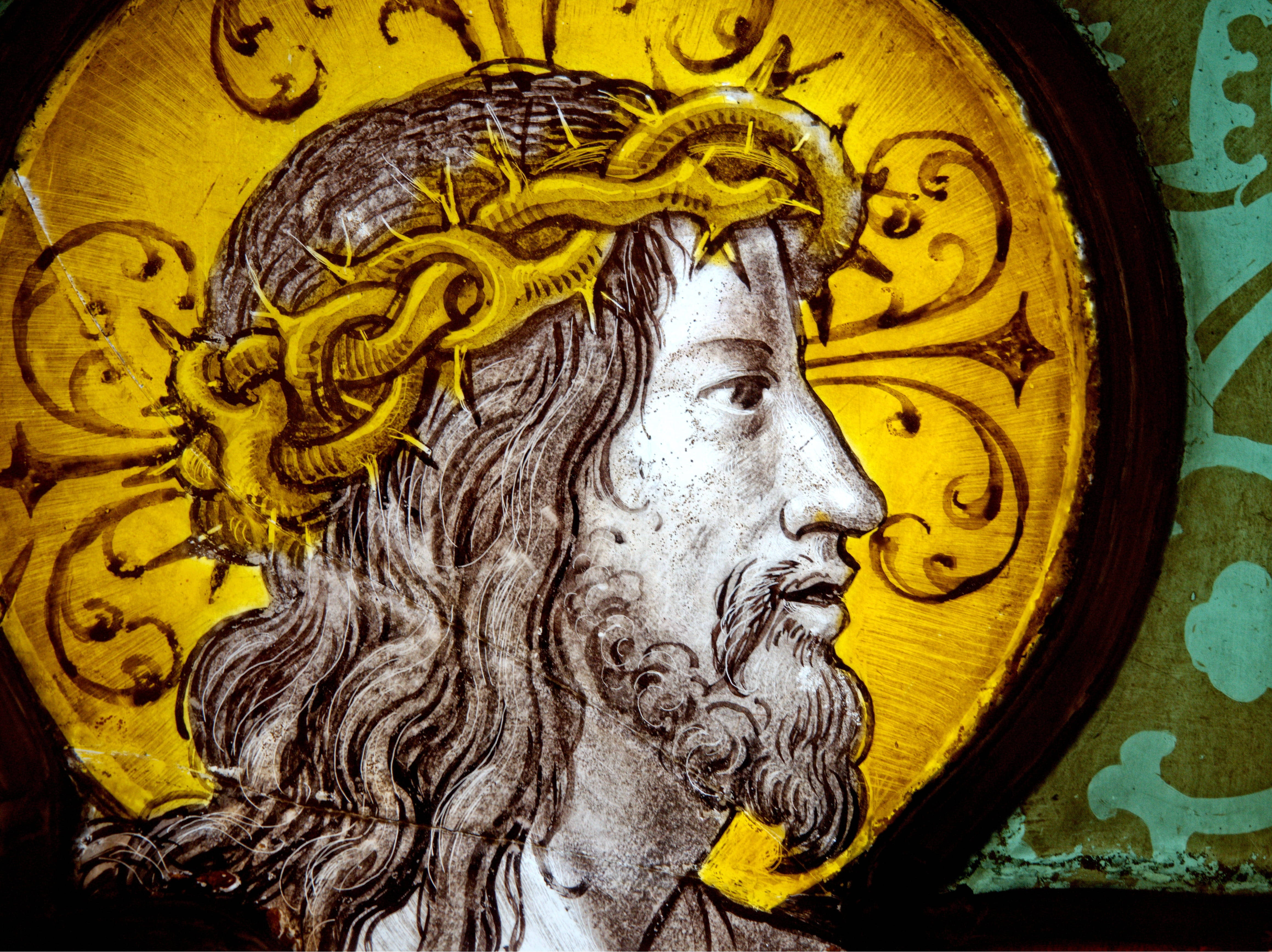 Jesus, crown of thorns, golden halo, 4K Desktop Wallpaper