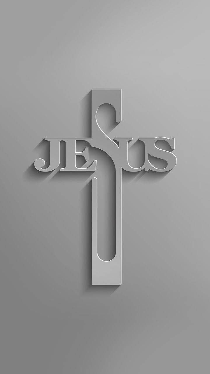 stylised cross, Jesus, silver, HD Phone Wallpaper