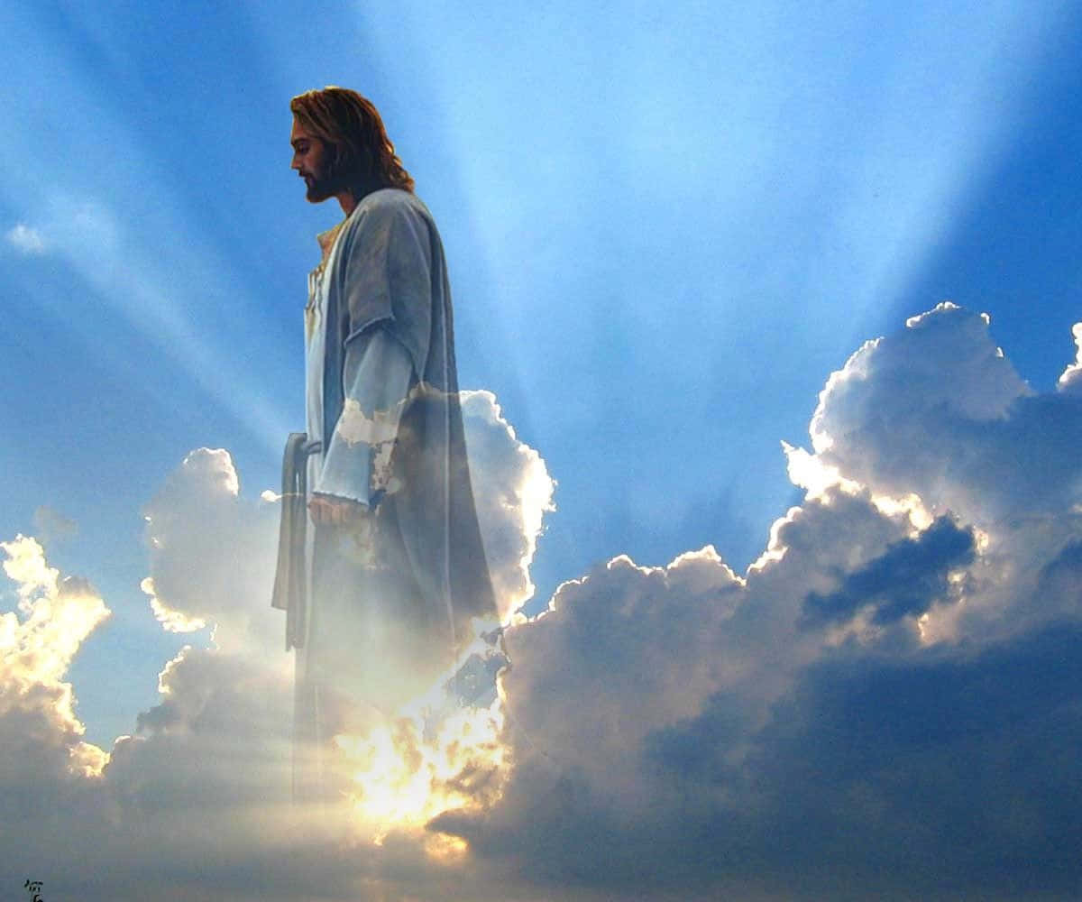 Jesus, heaven, sunrise, SD Desktop Wallpaper