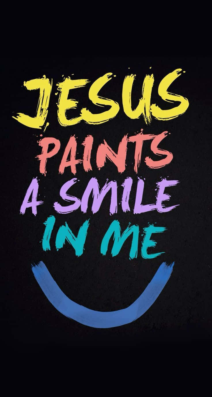 Jesus, black background, blue smiley arc, HD Phone Wallpaper