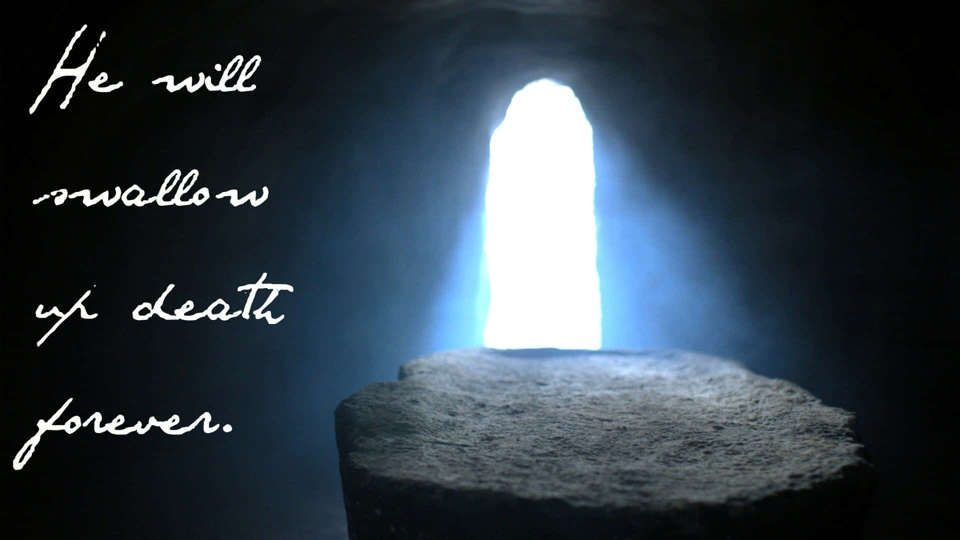 Jesus Resurrection, stone tomb, bright blue light, Full HD Desktop Wallpaper