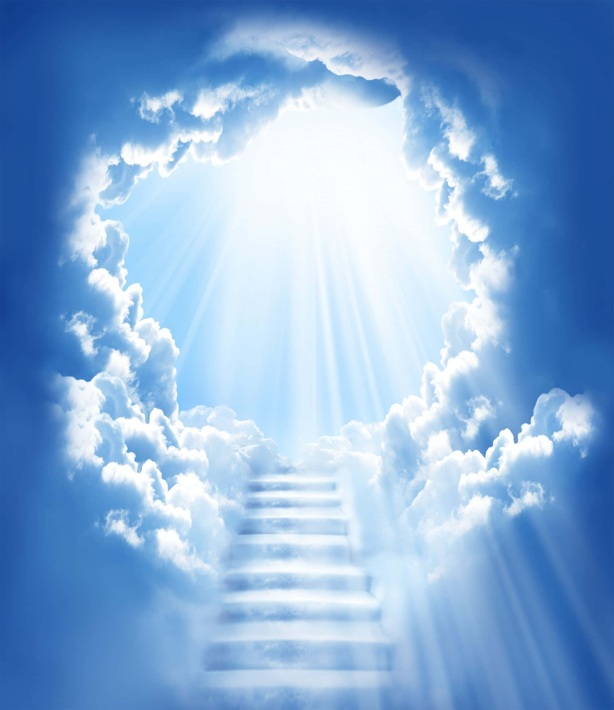 Jesus Resurrection 2000 x 2311 wallpaper, luminous staircase, circular opening, Full HD Phone Wallpaper
