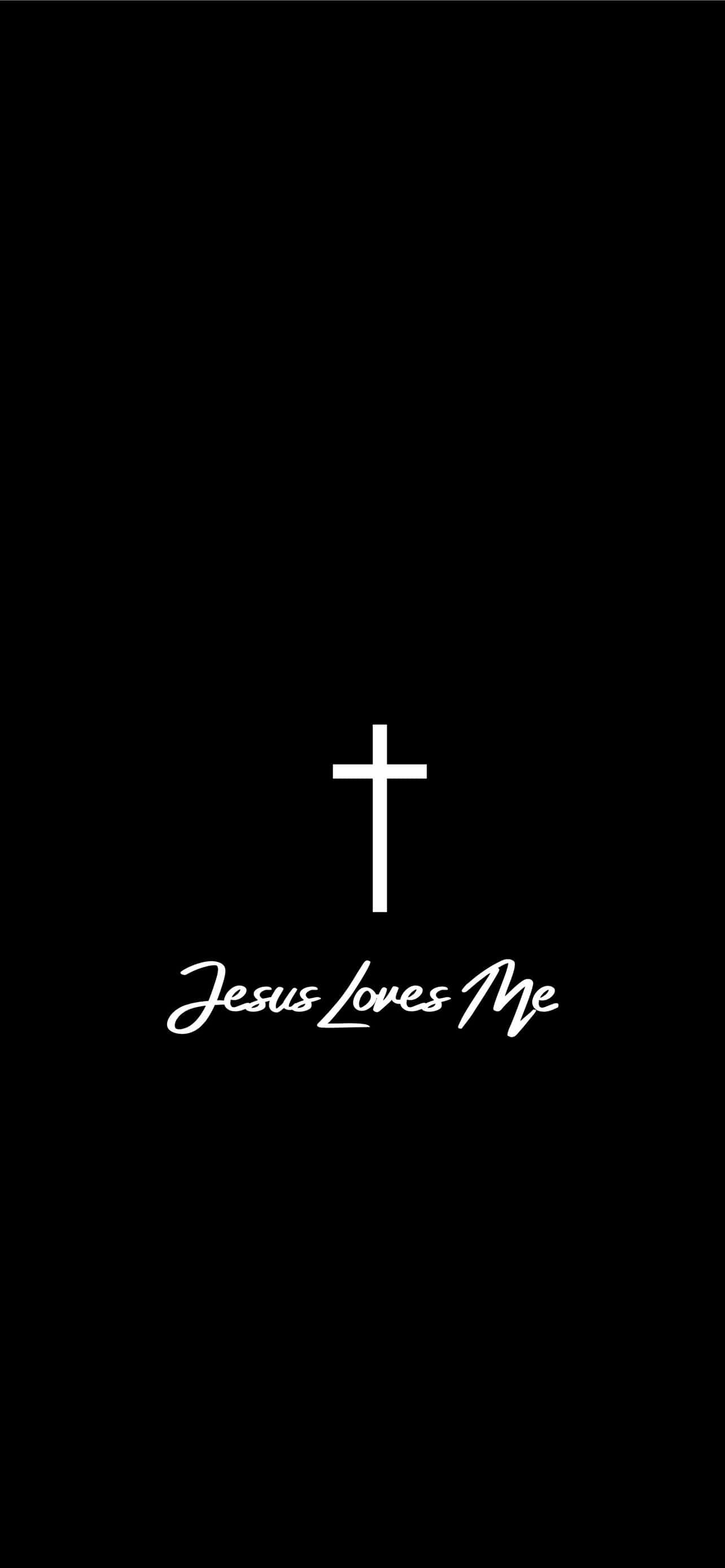 Jesus Saves, white cross, cursive text Jesus Loves Me, 2K Phone Wallpaper