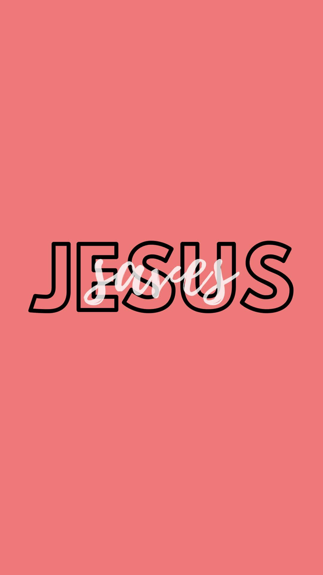 Jesus Saves, black outlined, white cursive, Full HD Phone Wallpaper