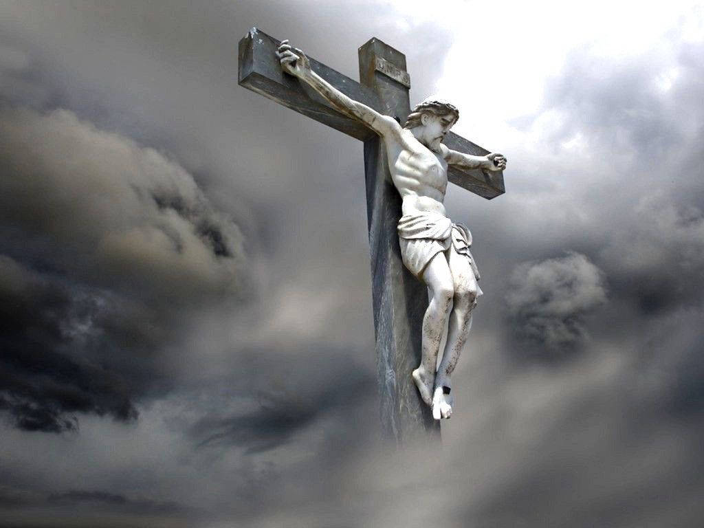 Jesus, crucifixion statue, white crucifixion statue, SD Desktop Wallpaper