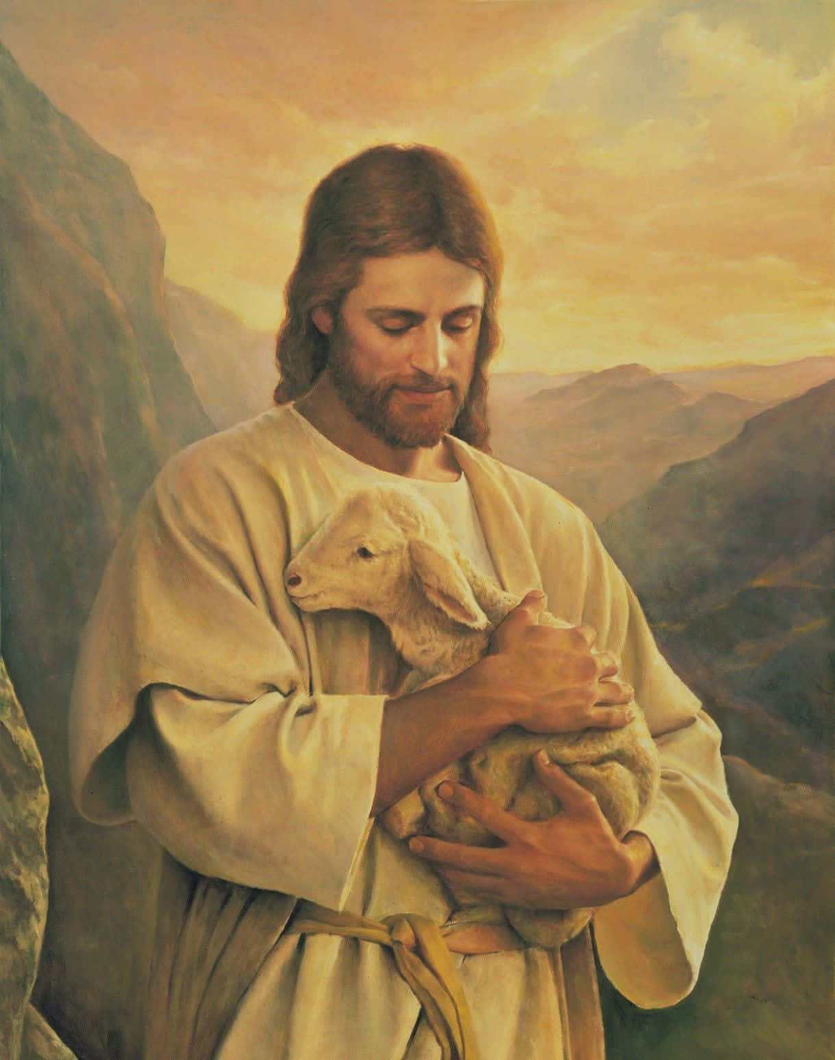 Jesus, sheep, lamb, HD Phone Wallpaper