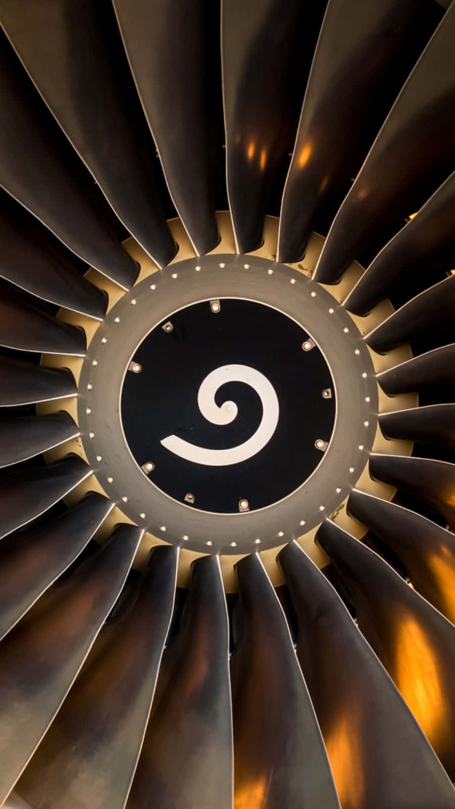 jet engine, turbine blades, central hub, HD Phone Wallpaper