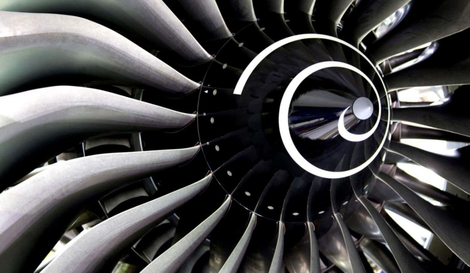 jet engine, turbine, metallic blades, HD Desktop Wallpaper