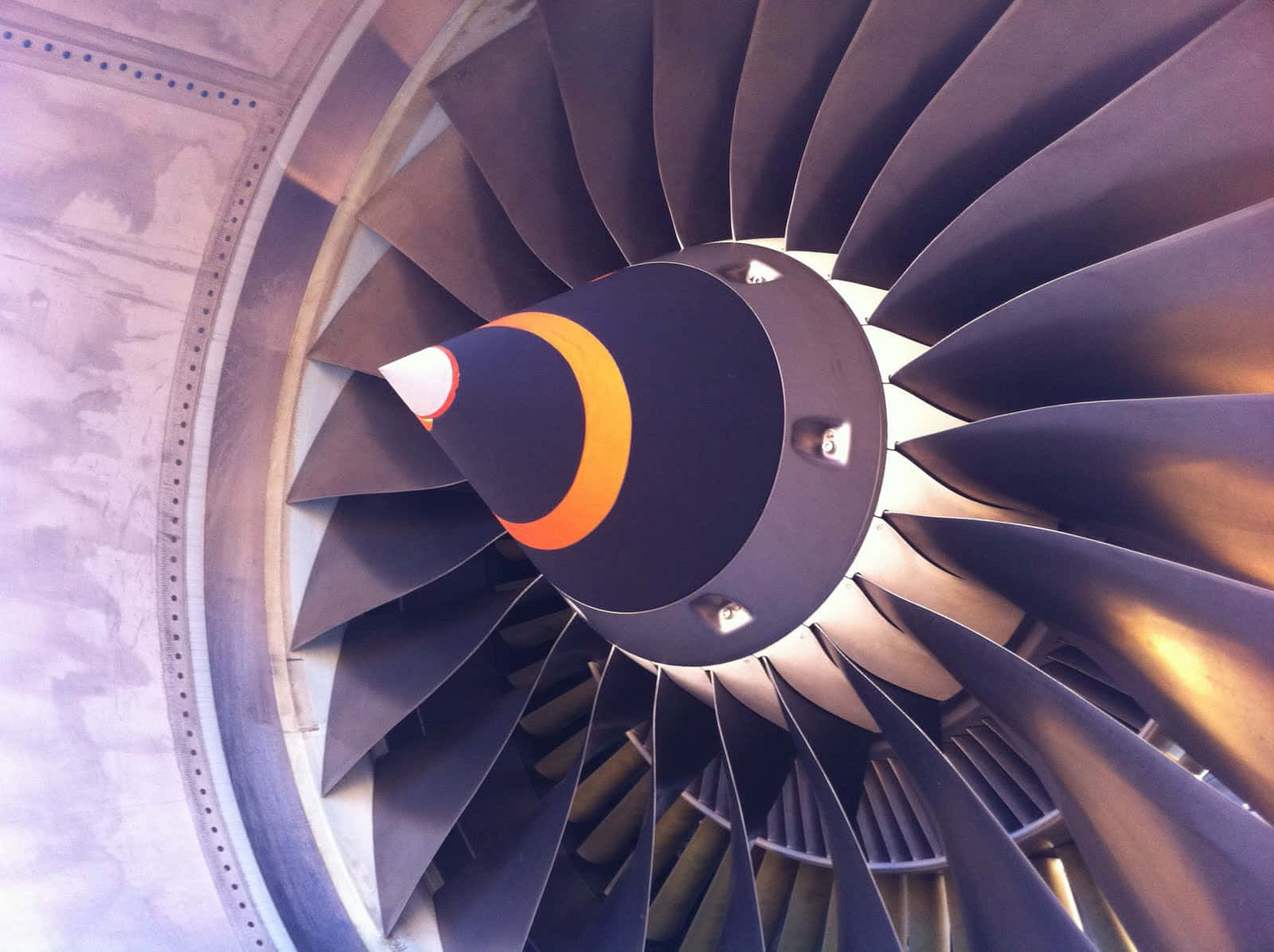jet engine, turbine, metallic blades, HD Desktop Wallpaper
